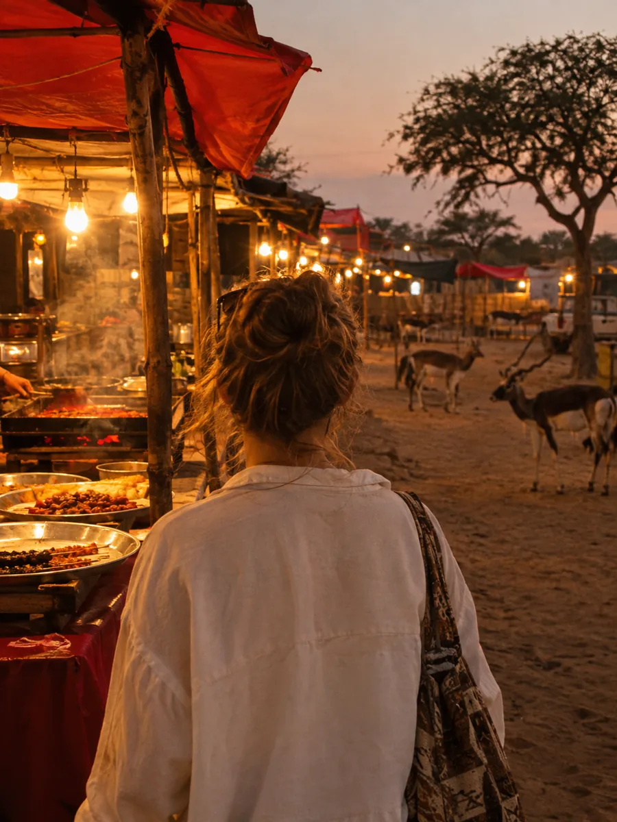 Ausblick bei der Bishnoi Village Safari